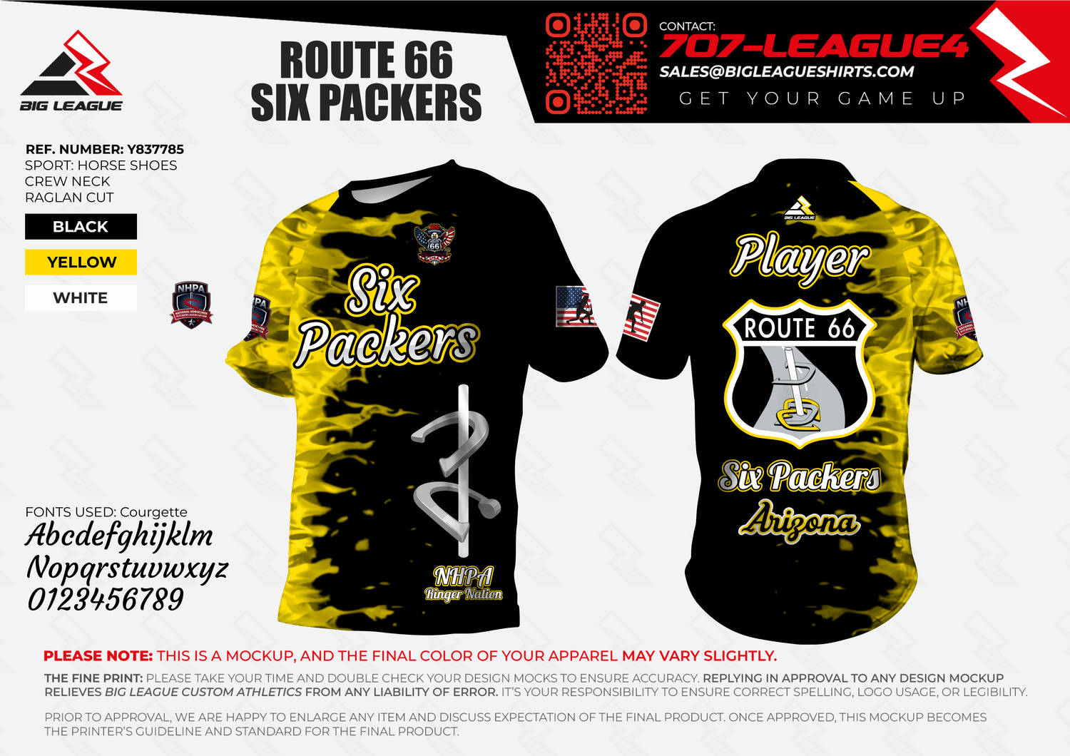 Crew Neck / Black & Yellow Flames