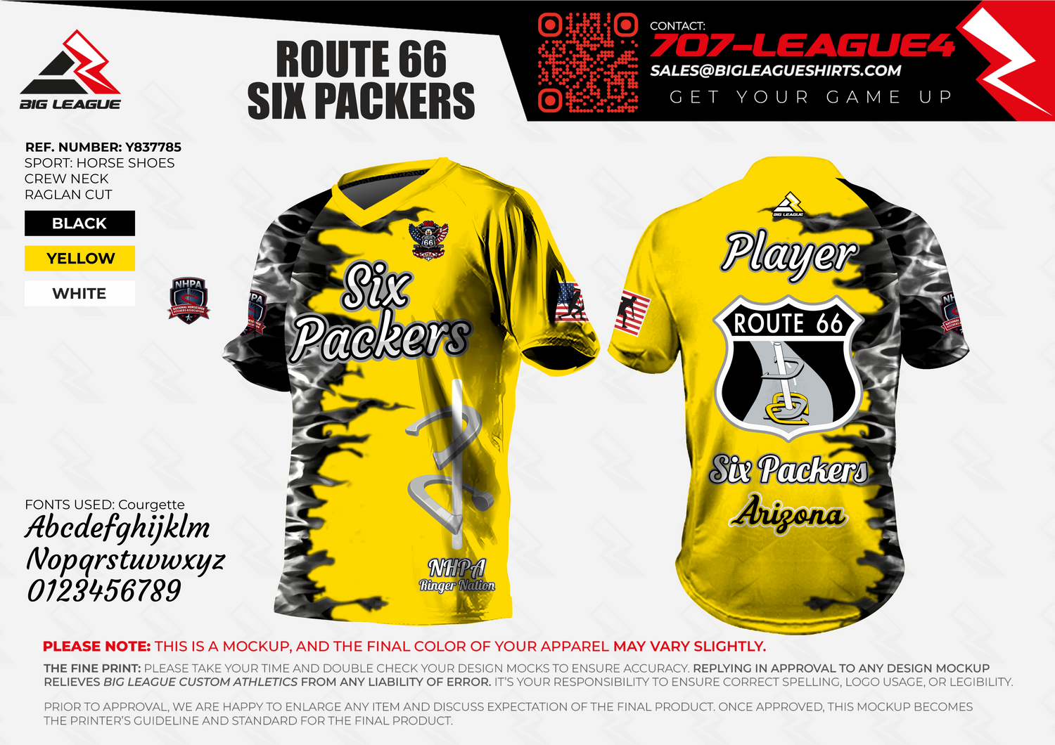 V-Neck / Yellow & Black Flames