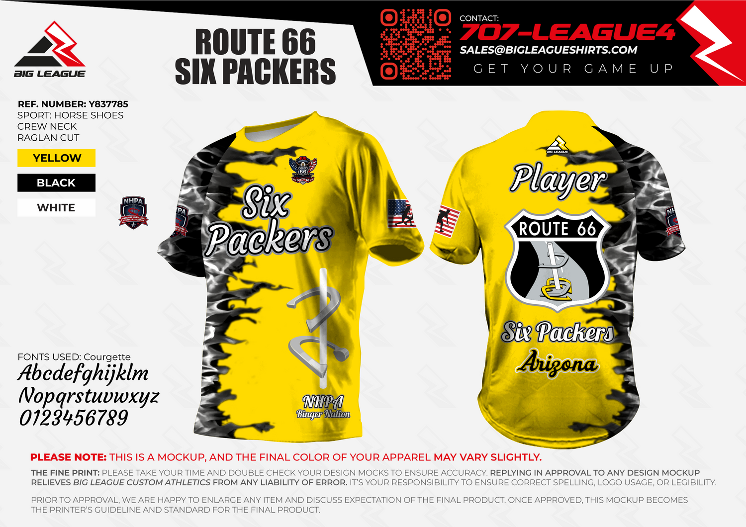 Crew Neck / Yellow & Black Flames