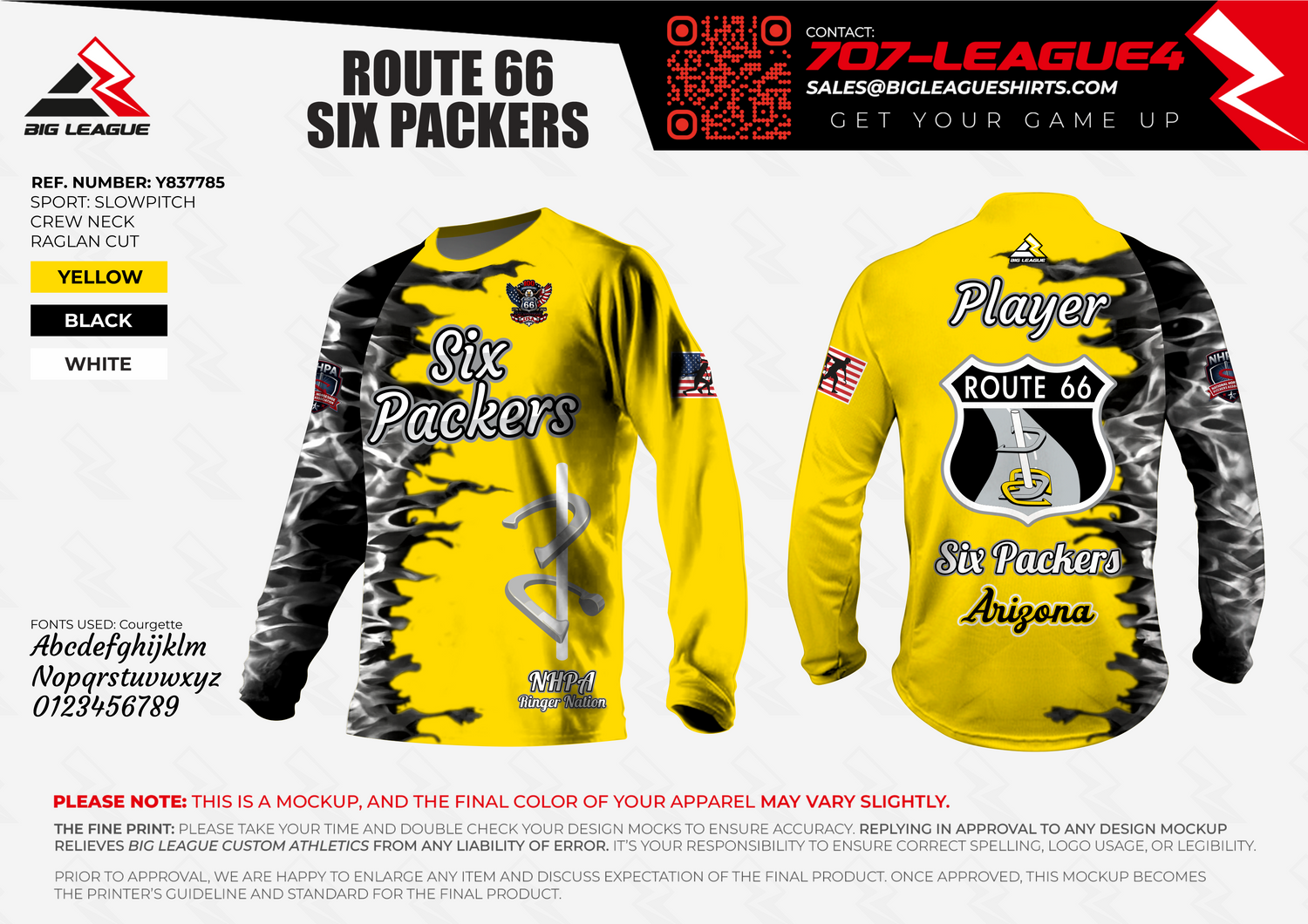 Long Sleeve / Yellow & Black Flames
