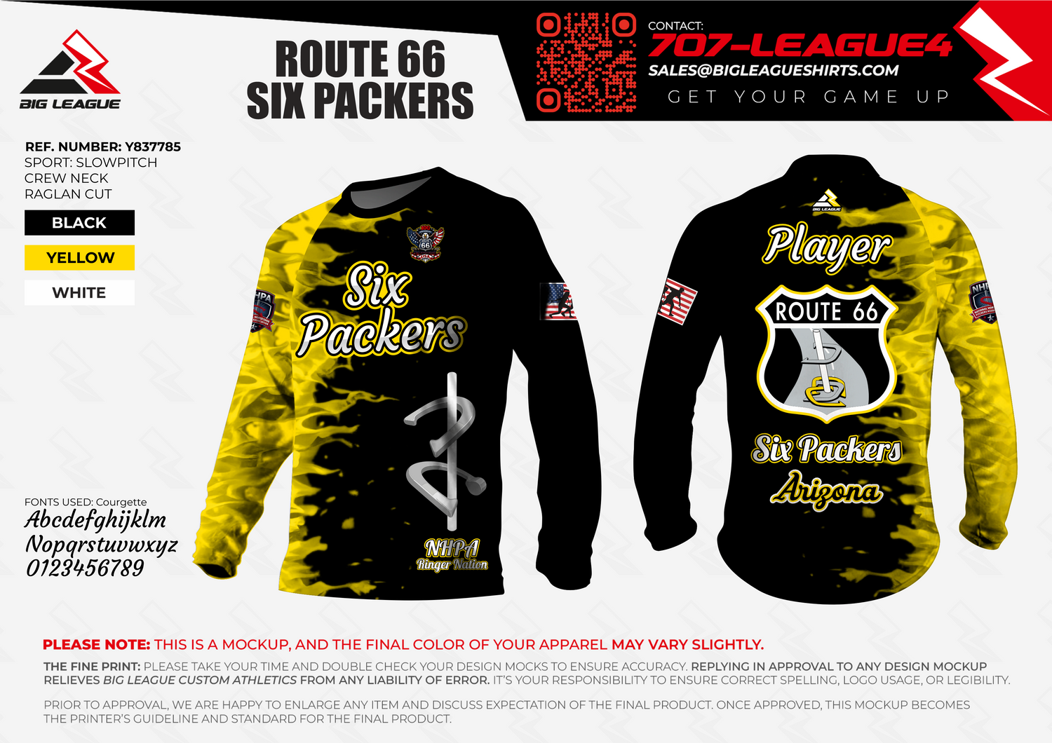 Long Sleeve / Black & Yellow Flames