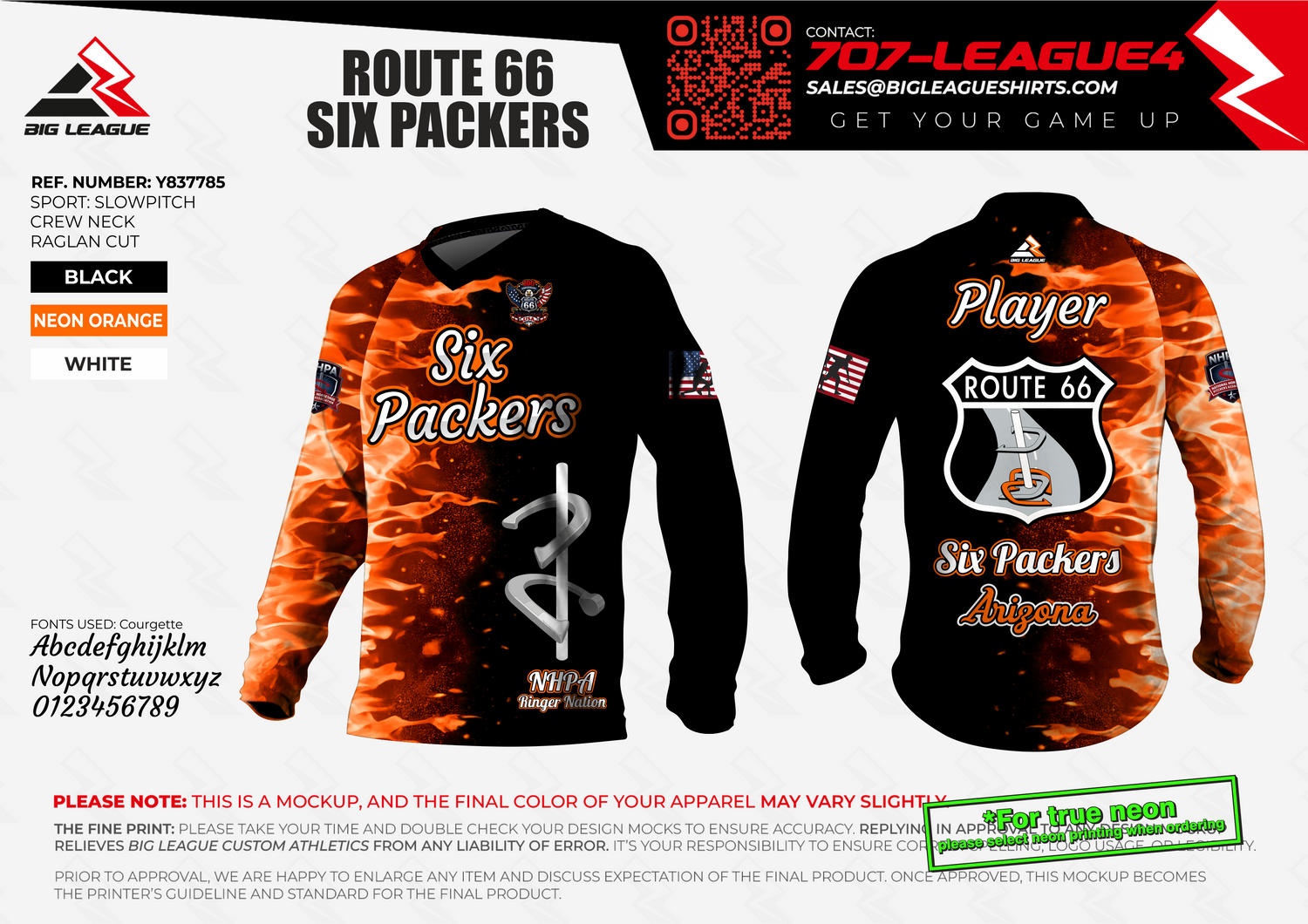 Long Sleeve / Neon Orange Flames