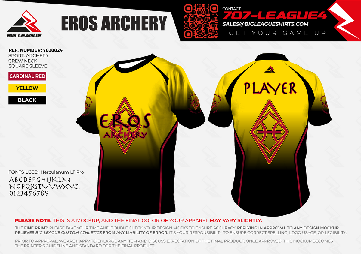 Crew Neck Jersey / Yellow / Black