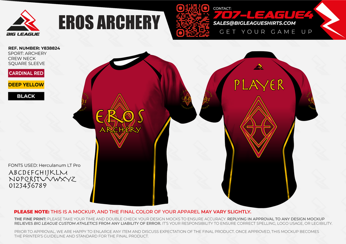 Crew Neck Jersey / Red / Black