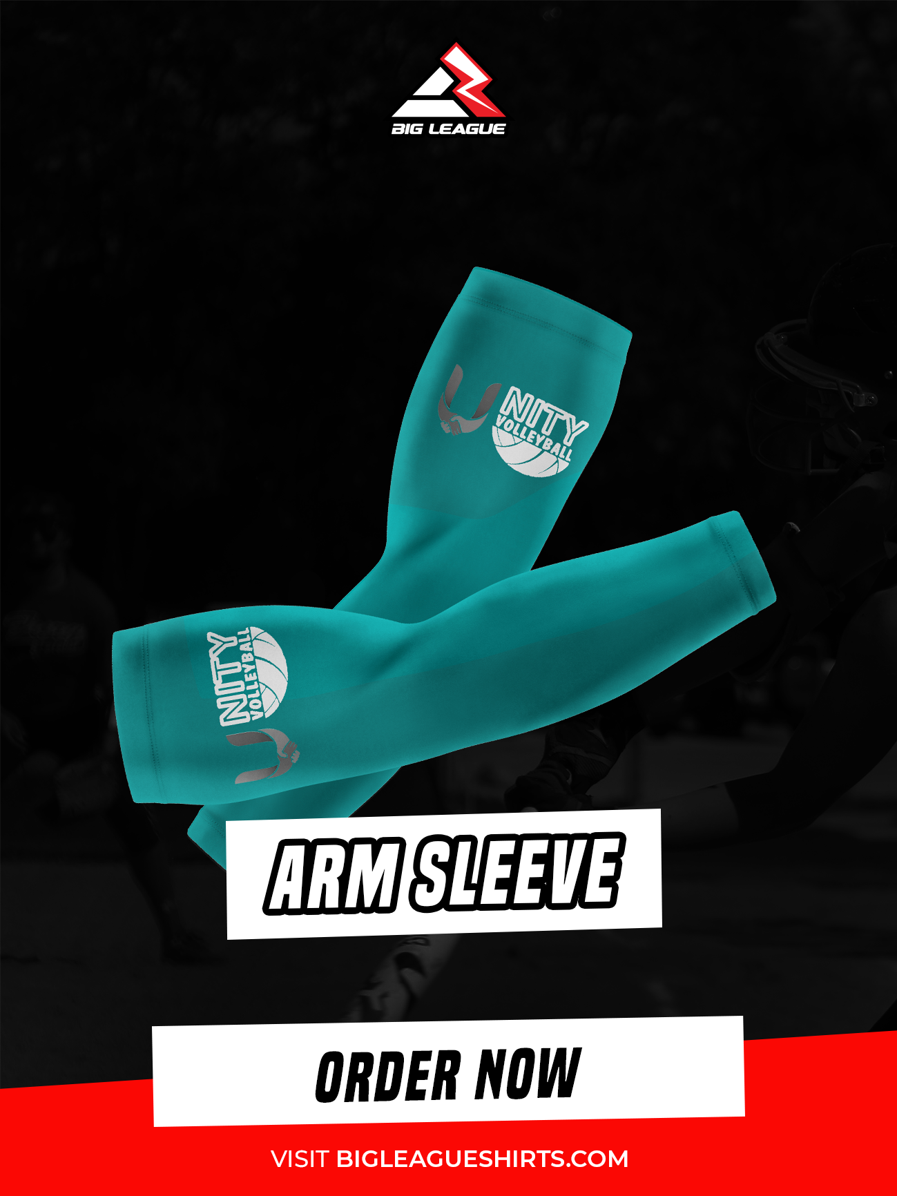 Arm Sleeve / Teal White