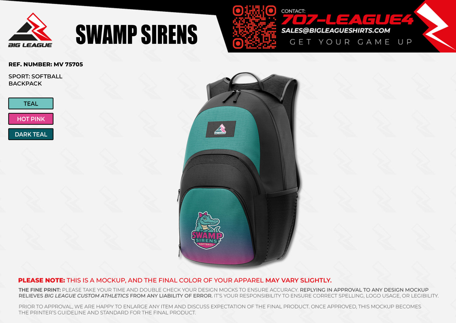 Backpack (minimum of 7) / Teal