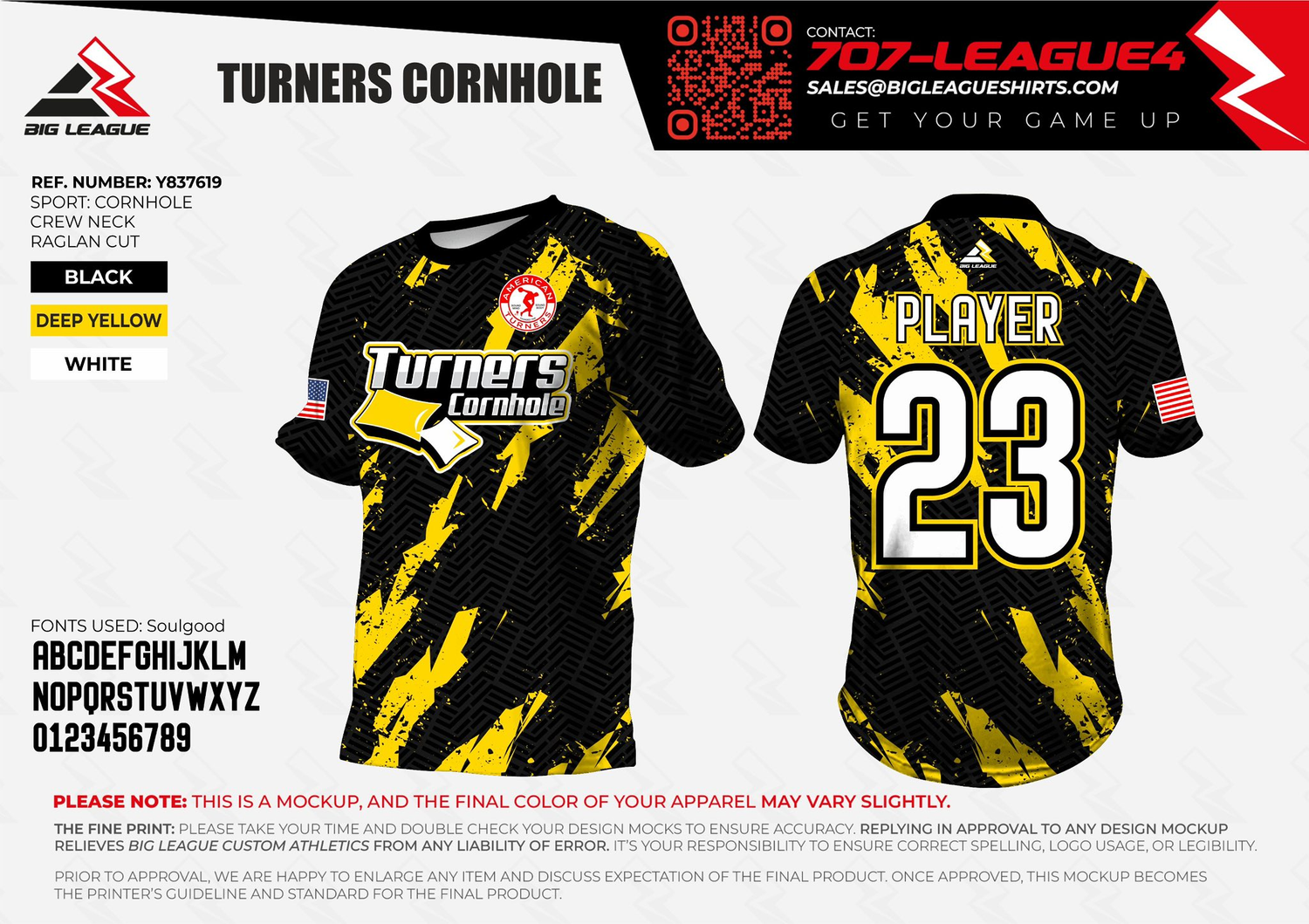 Crew Neck / Black / Yellow