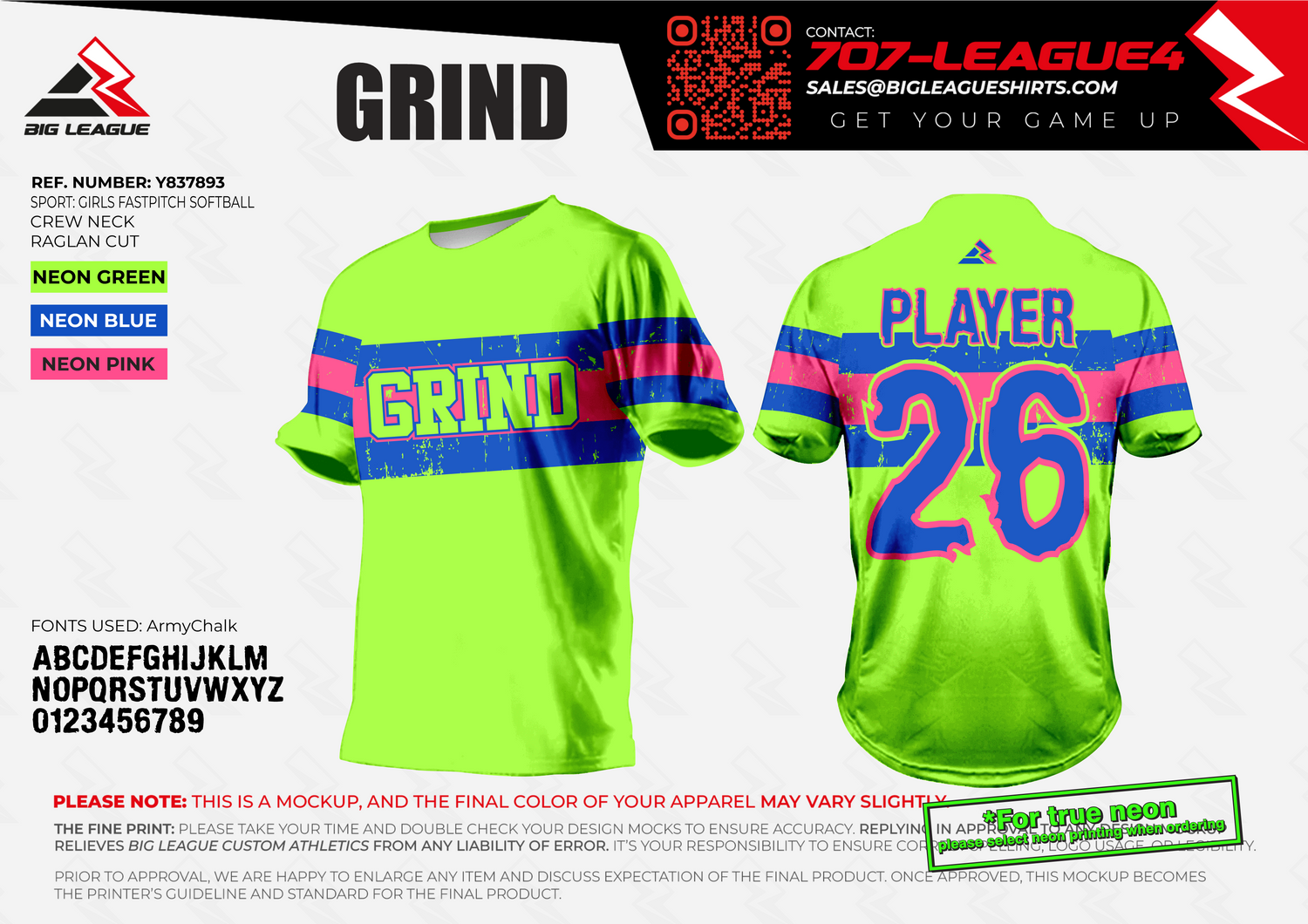 Crew Neck / Neon Green