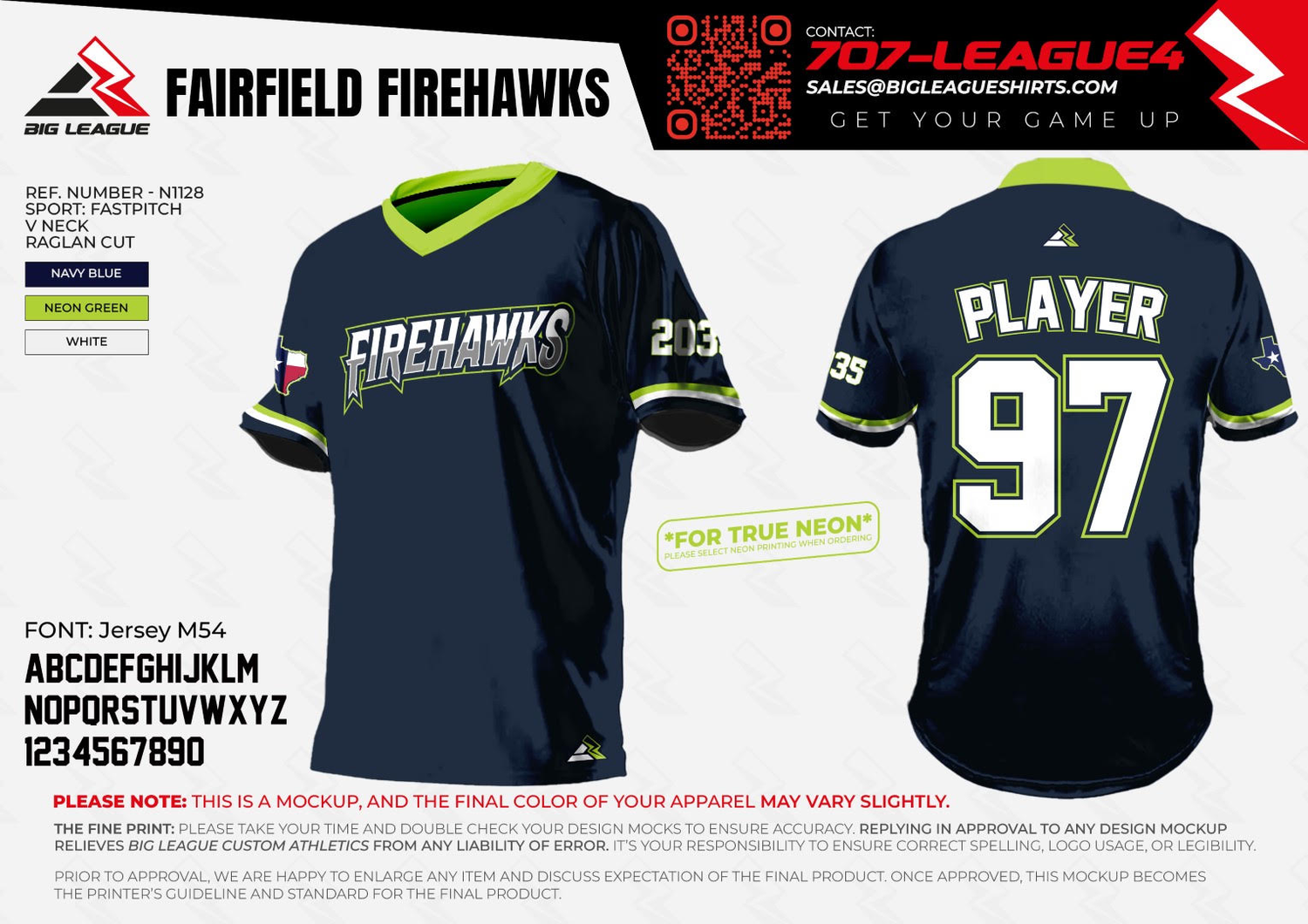 Team Uniform Girls Fastpitch V-Neck / Navy Blue
