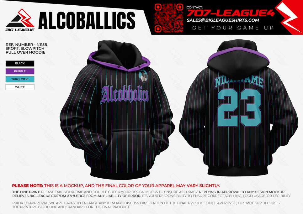 Hoodie / Purple Pinstripe