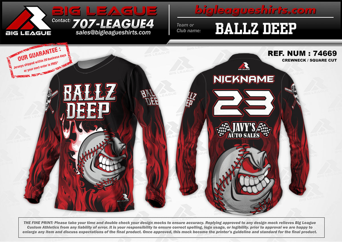 Crew Neck (Long Sleeve) / Red
