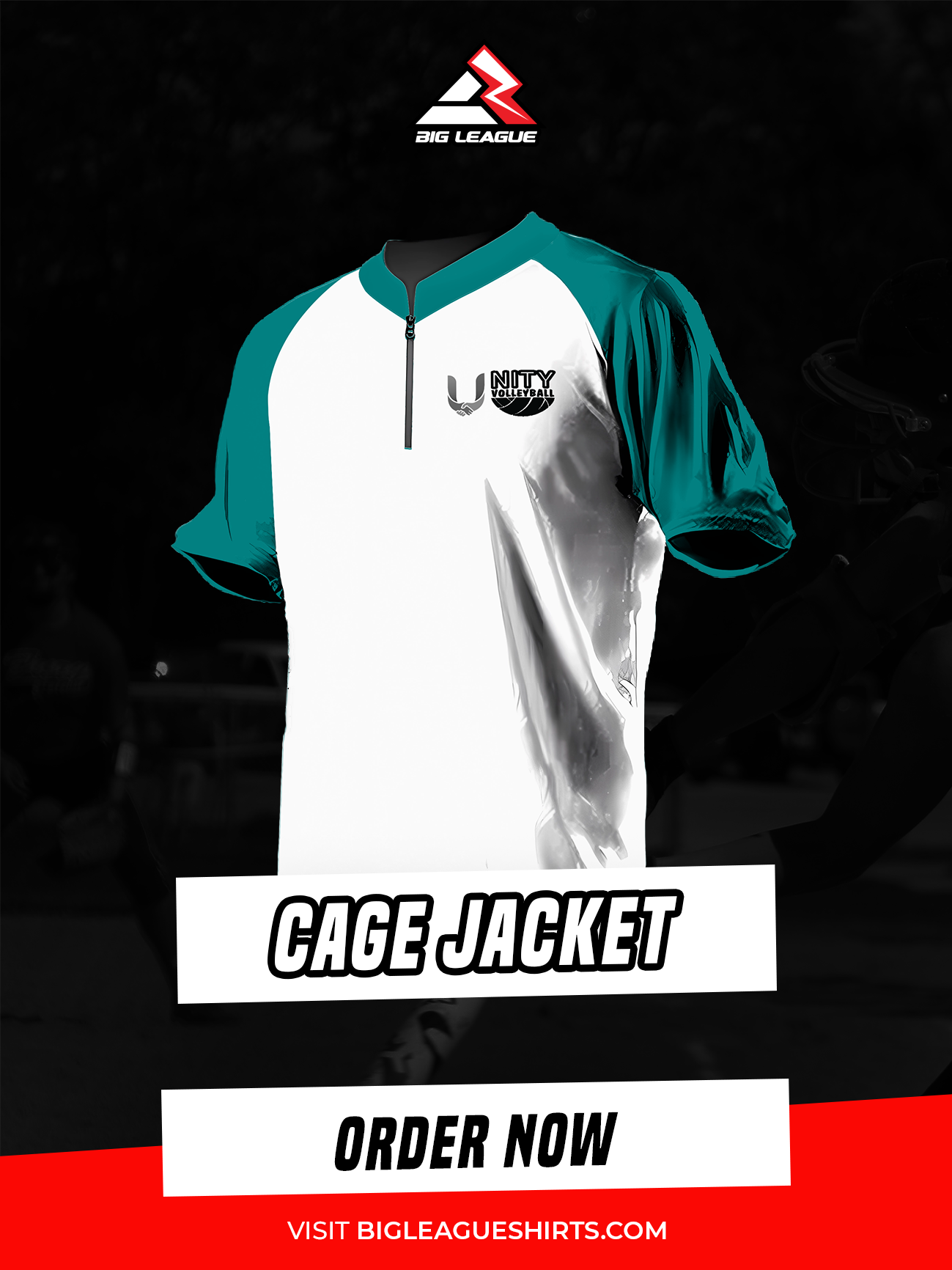 Cage Jacket / Teal White