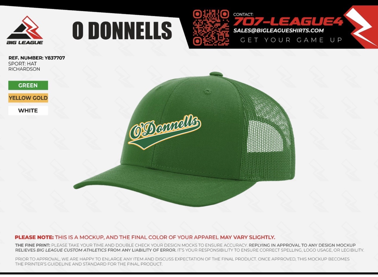 Snapback Hat (minimum of 6) / Green