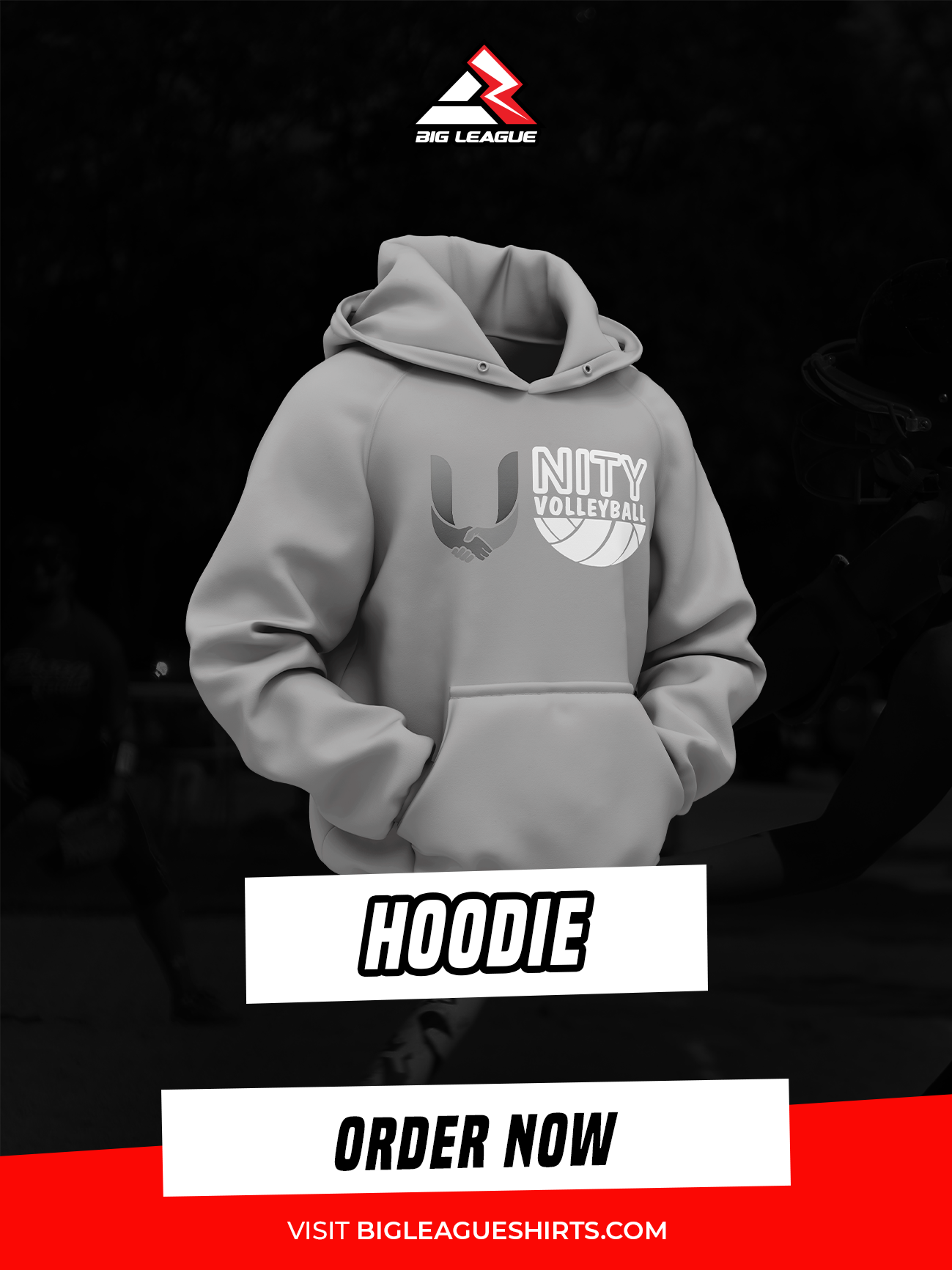 Hoodie / Charcoal White