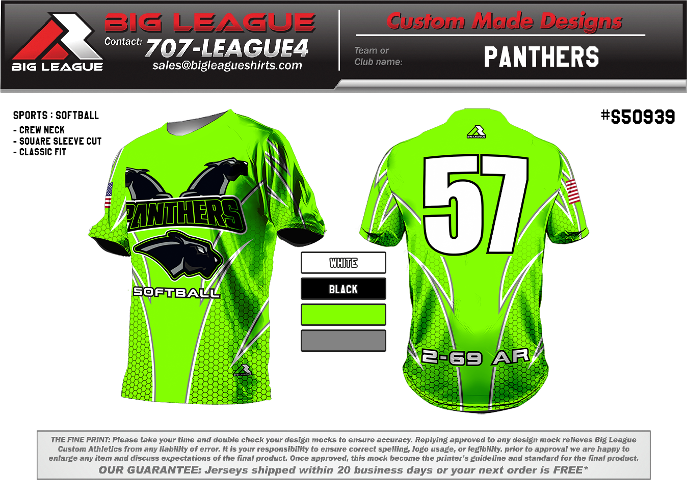Panthers - Crew Neck - Green/black