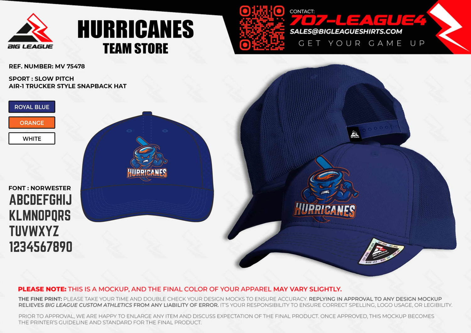 Hat / Orange - Blue