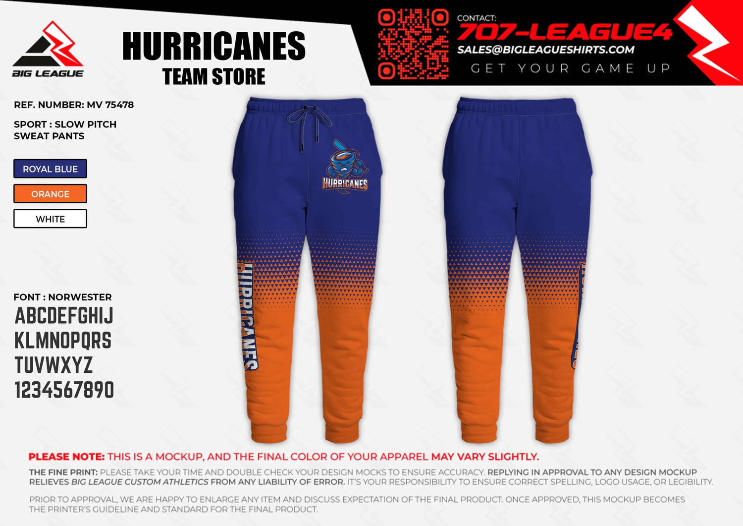 Sweatpants / Orange - Blue