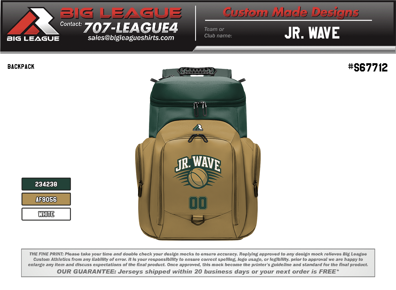 Backpack (Minimum of 7) / Gold