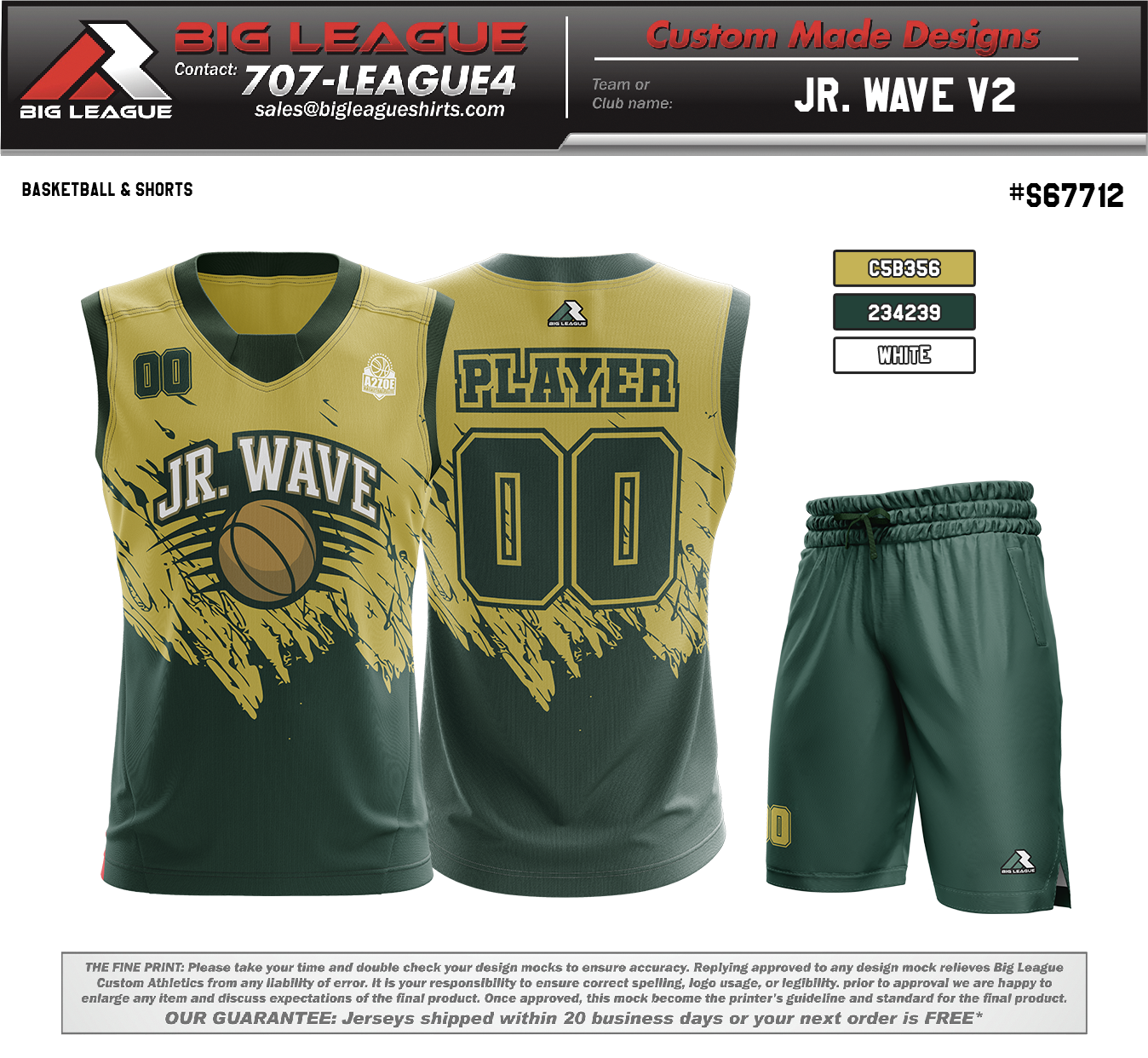 Jersey & Shorts Style 1 / Green