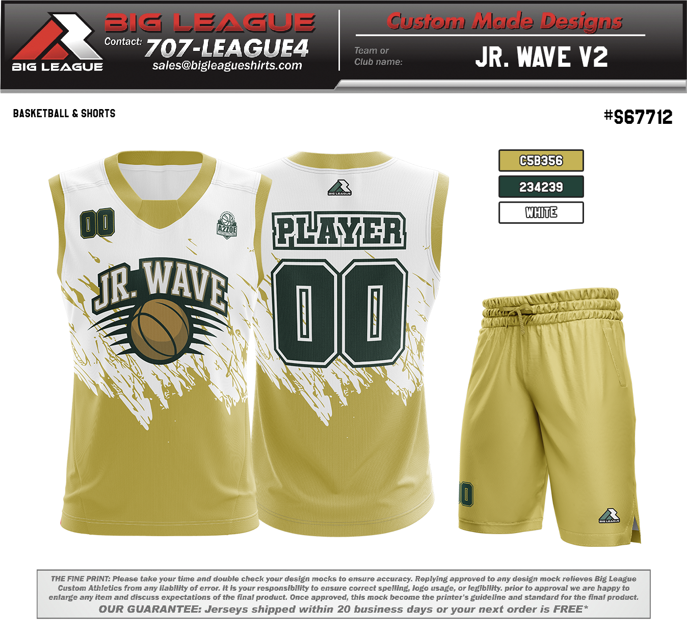 Jersey & Shorts Style 1 / Gold