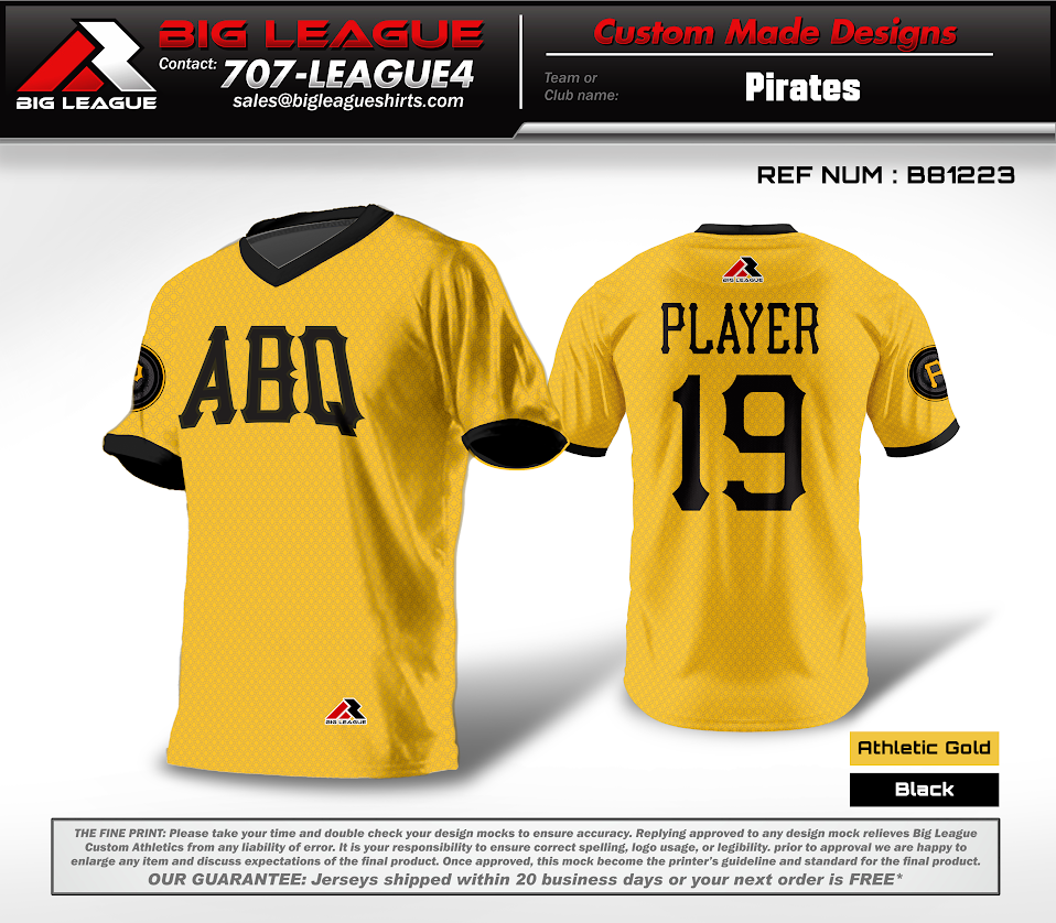 Standard V Neck Jersey (Athletic Gold)