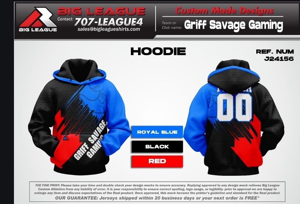 Hoodie Blue/Black/Red / All