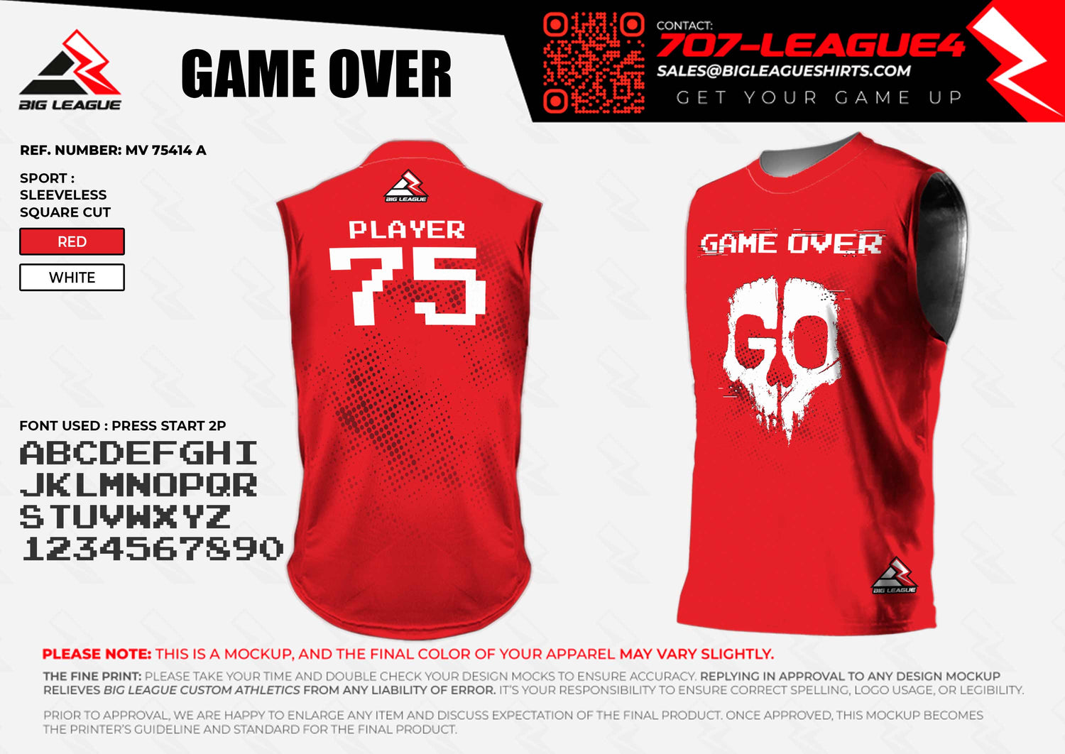 Sleeveless (Square Cut) / Red
