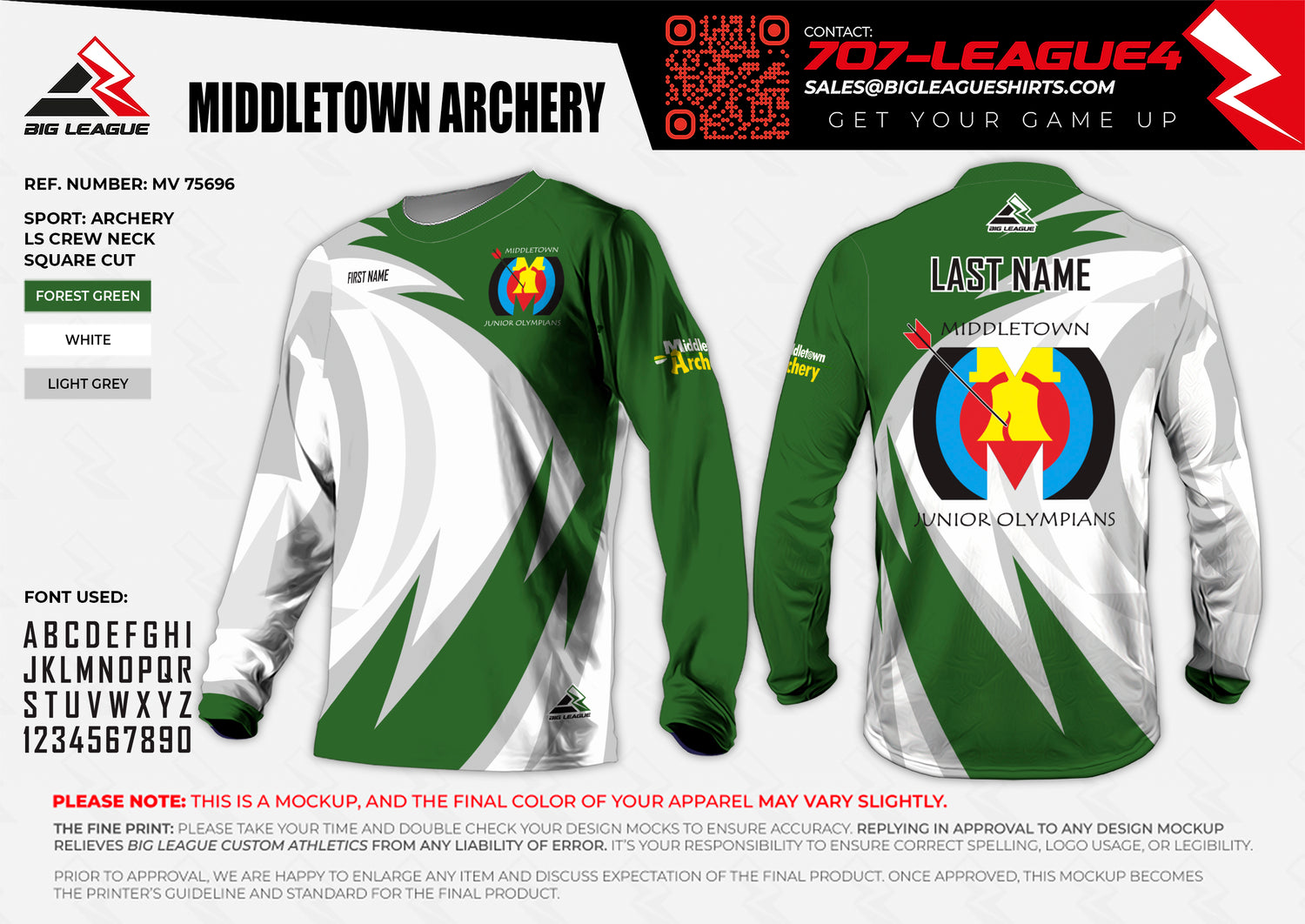 Crew Neck (Long Sleeve) / Green