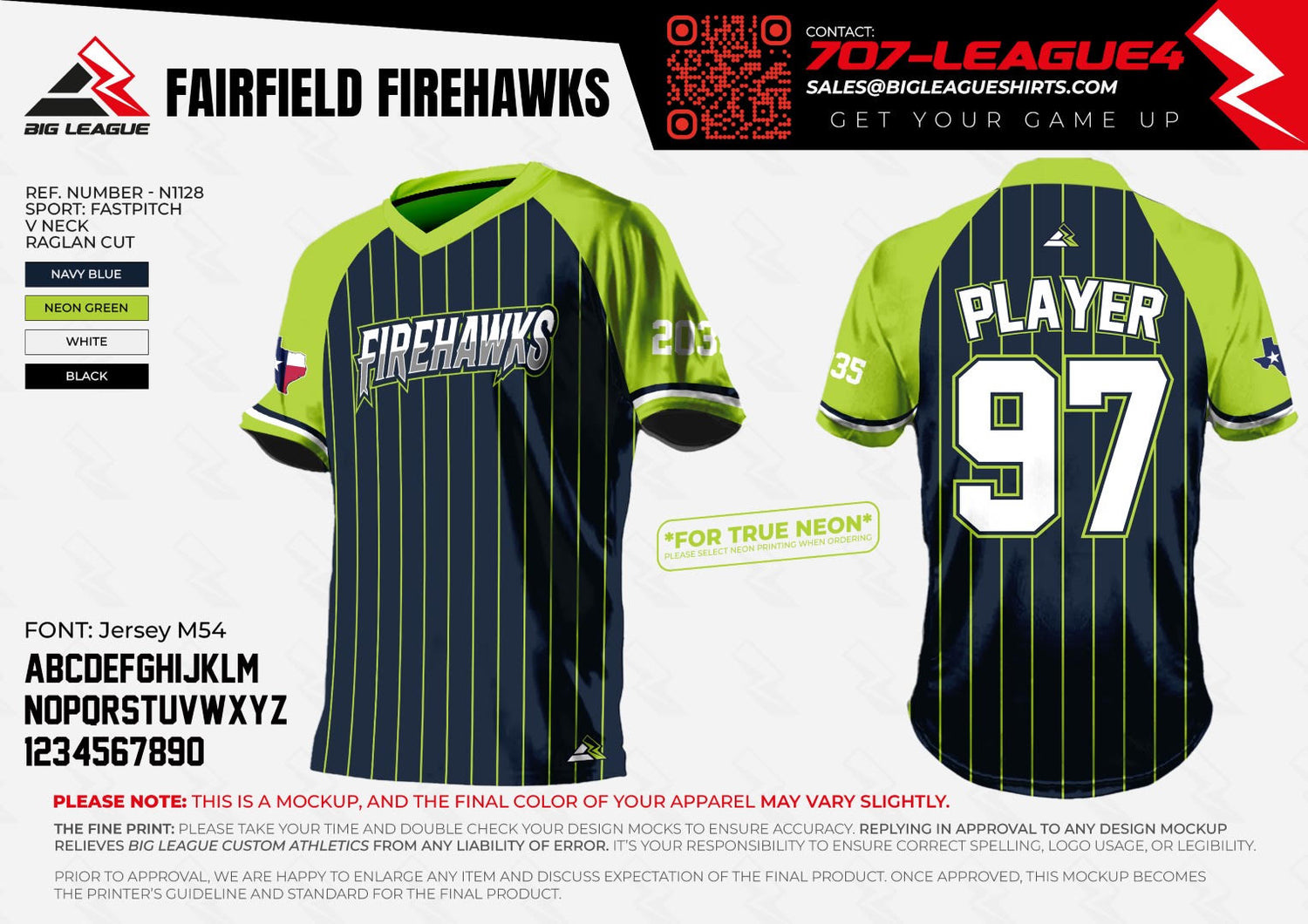 Team Uniform Girls Fastpitch V-Neck / Pinstripe