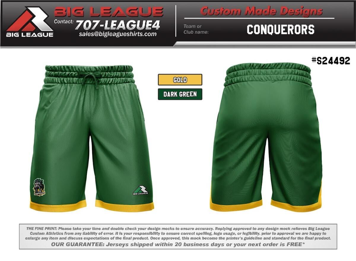 Shorts/Gold+Dark green