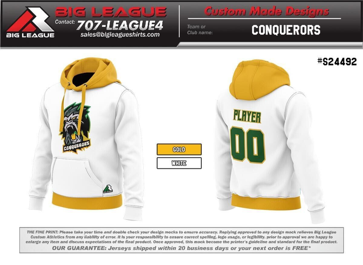Hoodies/Gold+White