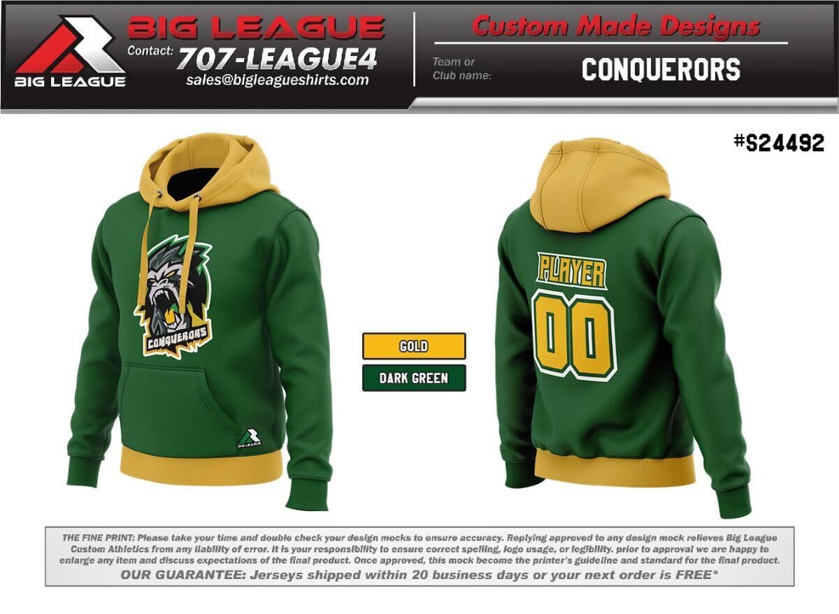 Hoodies/Gold+Dark green
