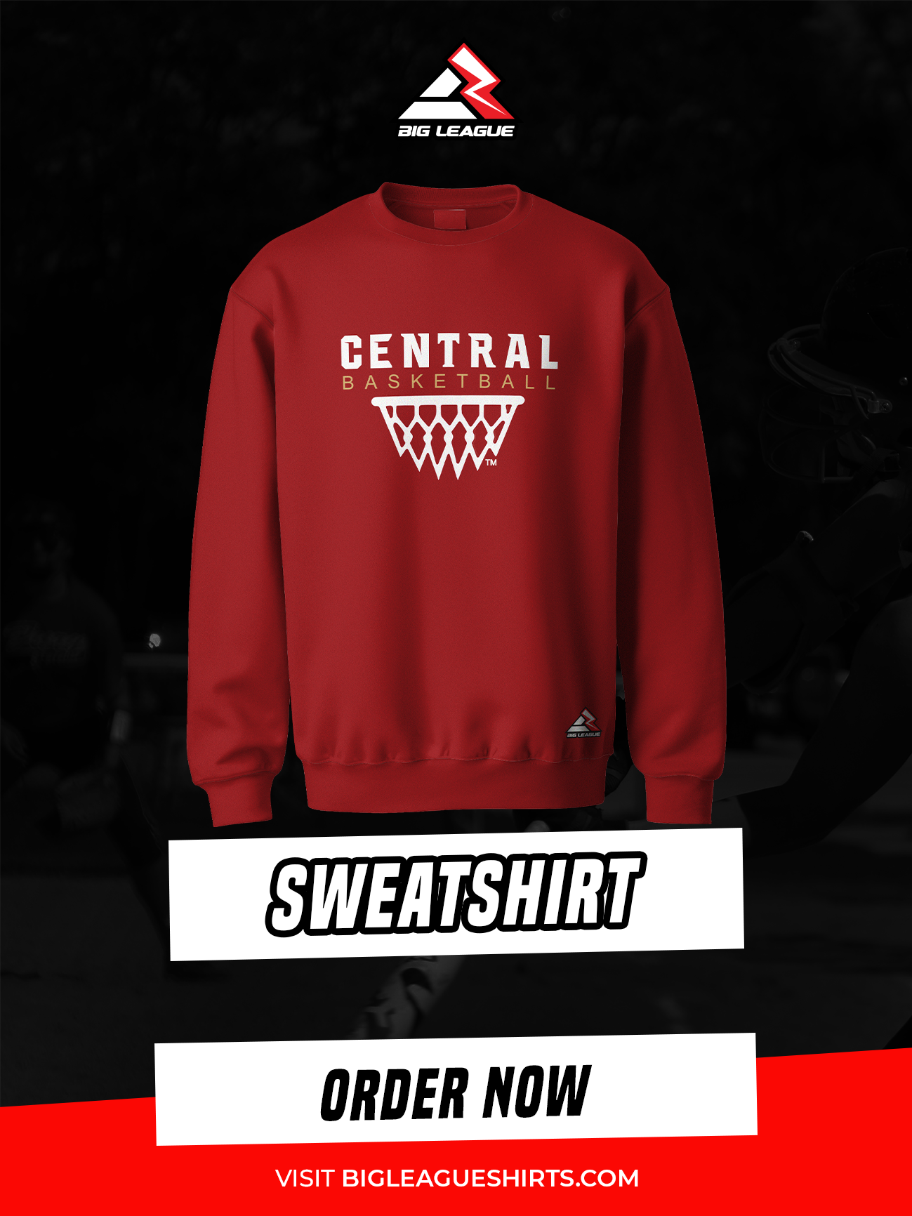 Central Crew Neck Sweatshirt / Red