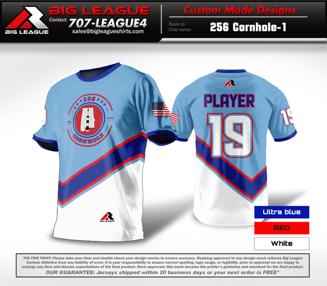 Crew Neck / Blue / Red / White Short Sleeve