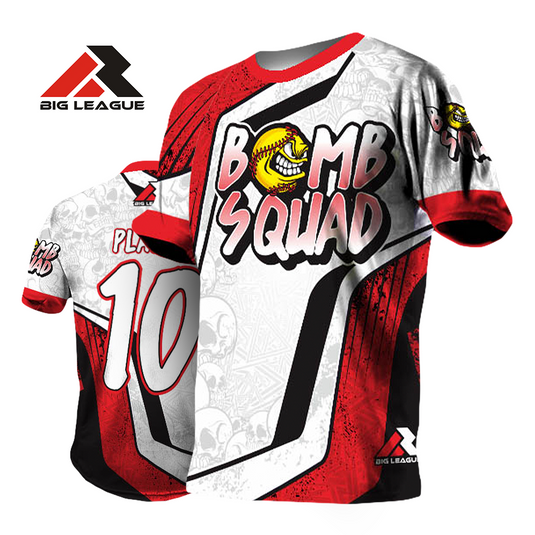 Big League Shirts Bomb Squad White/Red - Softball