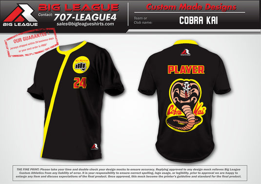Cobra Kai Gold Hockey Jersey