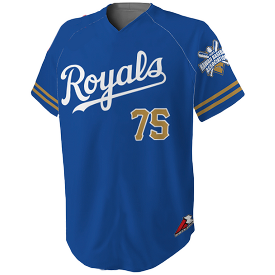 White and gold royals top jersey