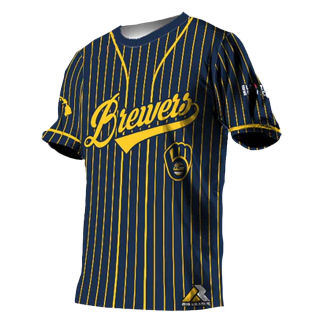 Milwaukee brewers top pinstripe jersey