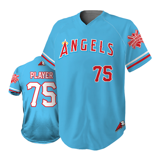 Custom Angels Full Button Baseball Jerseys