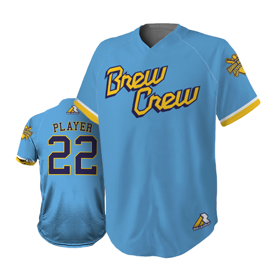 Brew Crew Powder Blue 2022 City Connect Custom Name and Number Baseball  Jersey - Milwaukee Brewers
