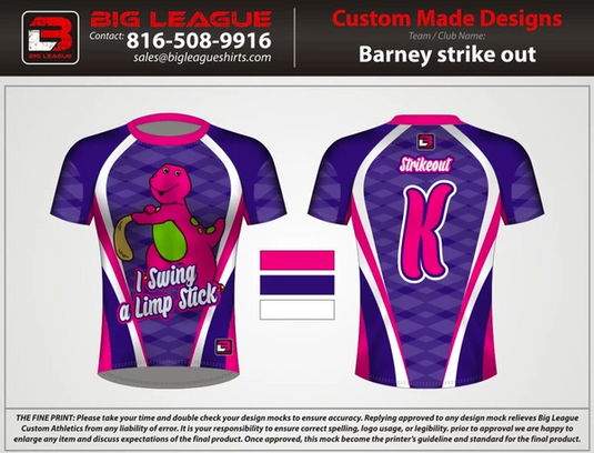 Barney Strikeout Buy In Big League Shirts