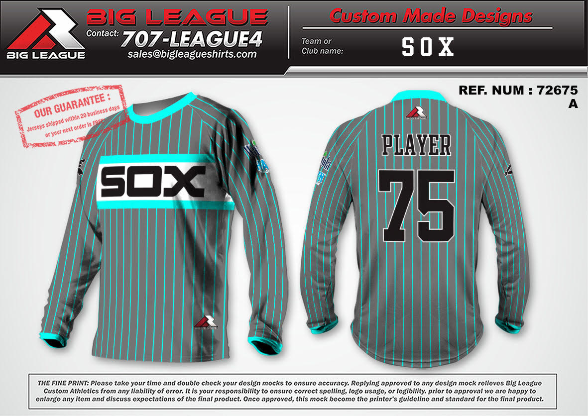Long Sleeve / Teal Pinstripe